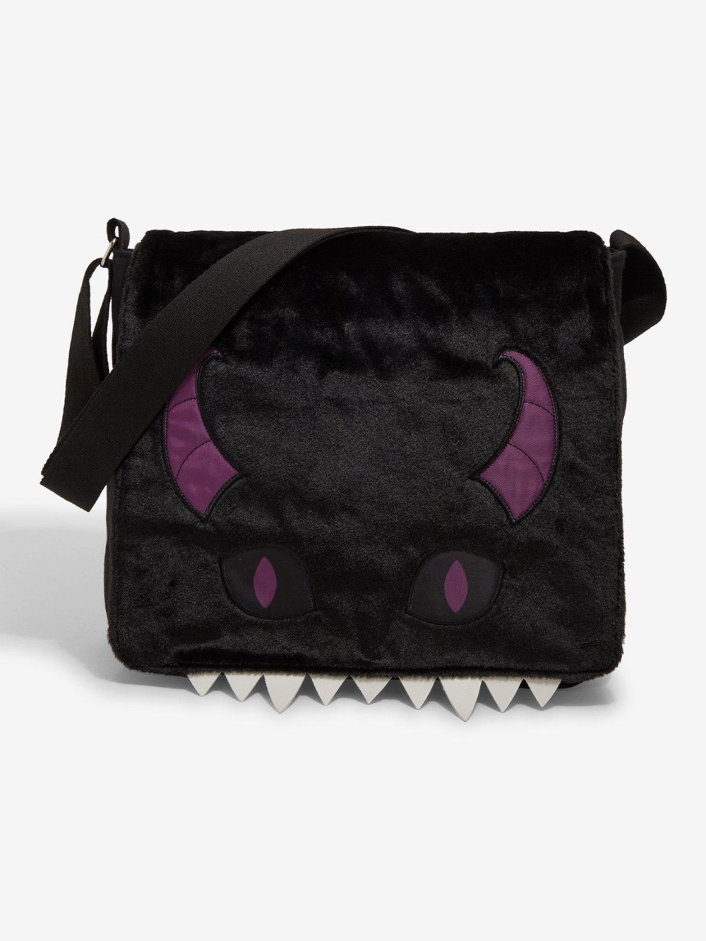 Hot topic black Faux Fur Monster messenger bag NWT